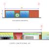 Elaboración de fachada y corte longitudinal.- Elaboración propia en AutoCad.