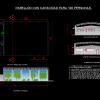 Construcción de pabellón en área de adiestramiento (Arquitectónico y cortes).- Elaboración propia en AutoCad.