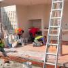 Trabajos de remodelación en terraza.