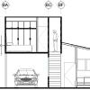 Townhouse Austin. Corte arquitectónico de la propuesta conceptual. Documento acreditado a RENOVATIO LLC.